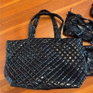 Black Quilted Tote Bag